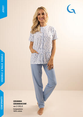 PIGIAMA APERTO DONNA M/L CB580084 Tellini S.r.l. Ingrosso Abbigliamento